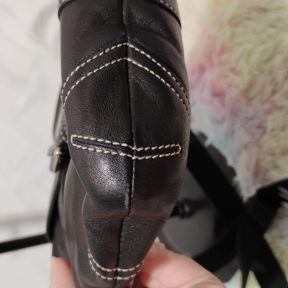 FLASH SALE!! Auth Coach Vintage Y2K Black Leather Shoulder/Crossbody Bag - Picture 14 of 15